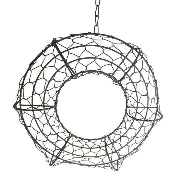 10 inch Hanging Wire and Metal Wreath Succulent Plant Basket With Chain Hook For - Picture 5 of 12